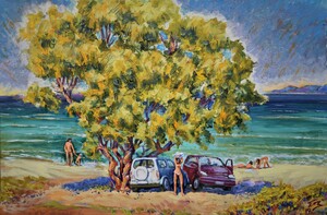 BEACH UNDER A LONELY TREE. 2019